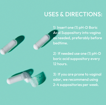 pH-D Boric Acid Vaginal Suppositories - 24 count